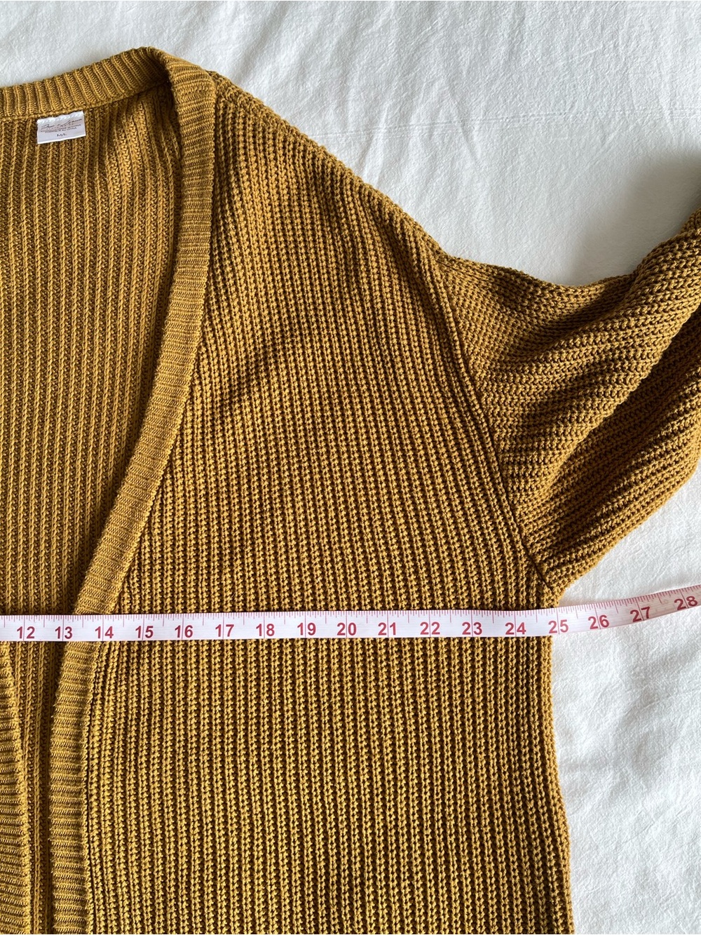Jax + Lennon Bamboo Organic Cotton Ribbed Knit‎ Cardigan Sweater Mustard M/L - Picture 5 of 15